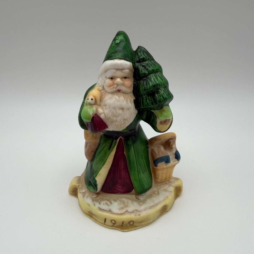 Santa Through The Years 1910 The Edwardian Santa Hand Painted 4.5” 1990 Vintage